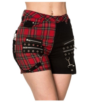 Women Gothic Scottish Tartan Style Skirt Fashion Banned Badass Babes Shorts 